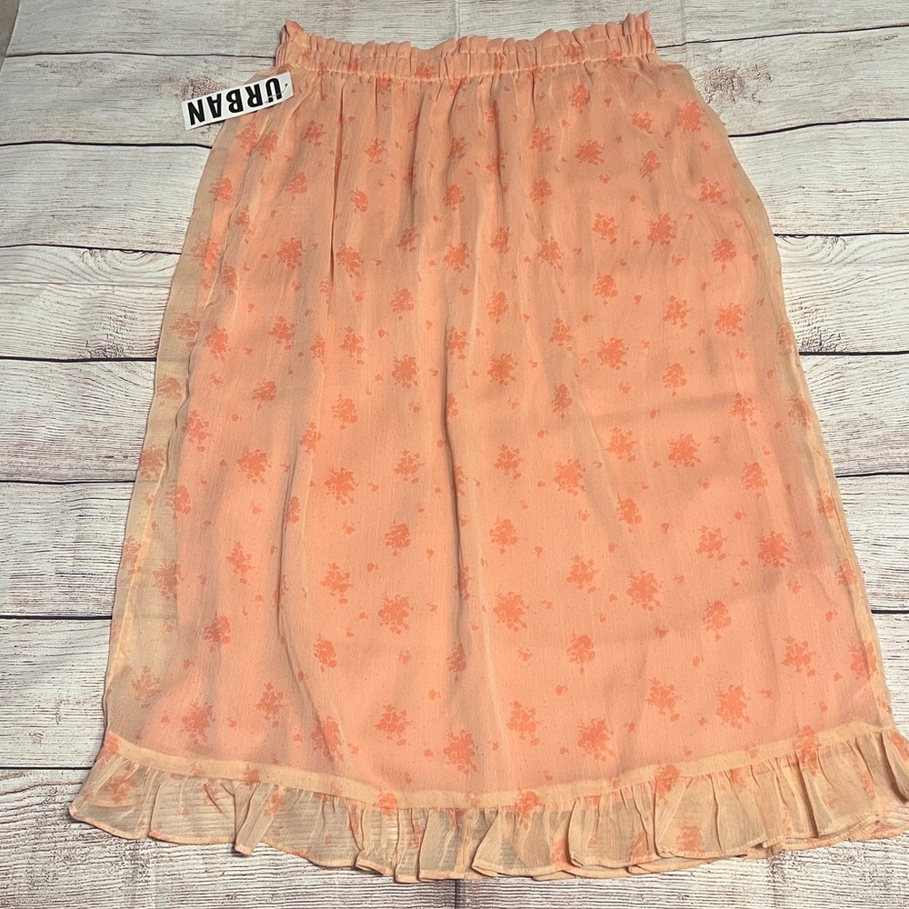 Urban Outfitters Coral Floral Skirt
